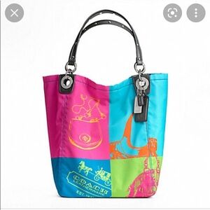 NWT Coach Madison Nylon 4 Square Tote Bag